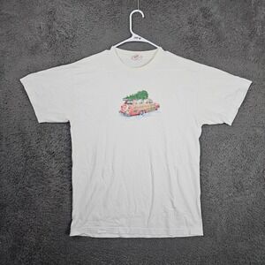 Vintage 2000 Target Christmas Woody Wagon‎ Graphic T-Shirt Mens White Large L